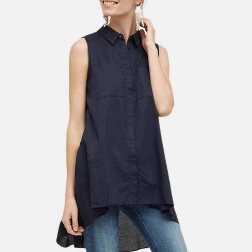 Anthropologie HD in Paris Sleeveless Hi-Lo Blouse - Picture 2 of 8